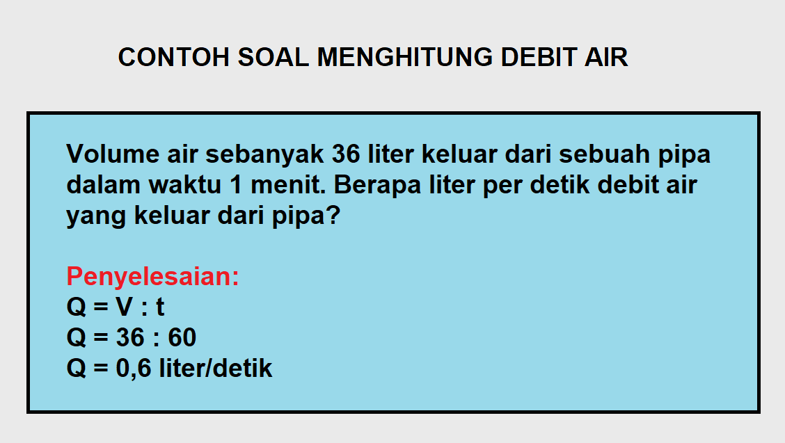 Cara Menghitung Debit Air